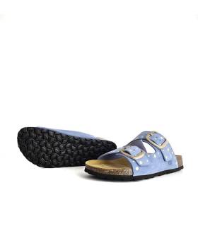 suela bio goma sandalias azul cómodas