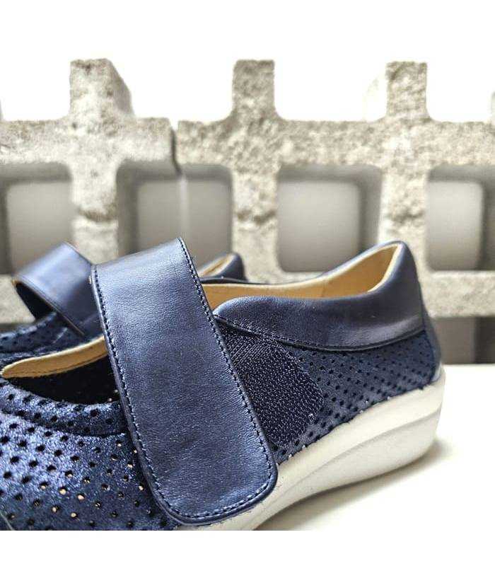 detalle velcro merceditas confort mujer Doctor Cutillas azul