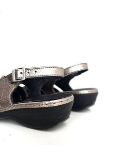 sandalias confort pies delicados cuña baja plomo