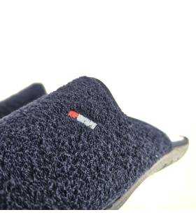 zapatillas casa ligeras hombre fabricadas España, detalle del tejido de rizo