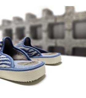 zapatillas tela rizo mujer abiertas talón