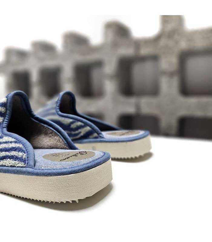 zapatillas tela rizo mujer abiertas talón