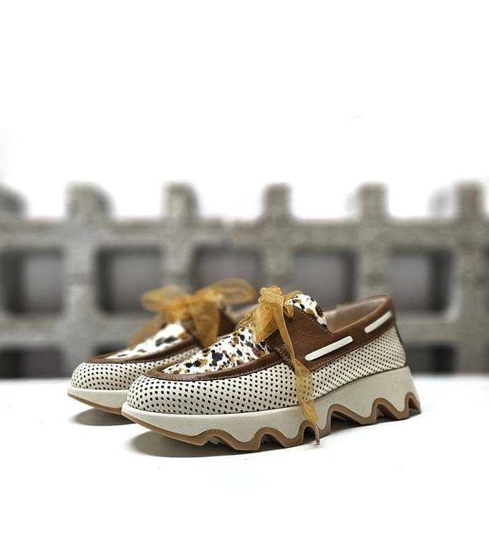zapatos náutico mujer Nival piel combinada
