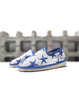 zapatillas casa verano mujer Pelusín estrellas azules ligeras