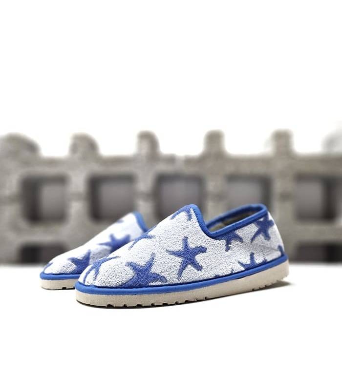 zapatillas casa verano mujer Pelusín estrellas azules ligeras