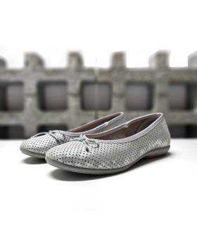 Zapatillas casa mujer verano plata Cabrera manoletina