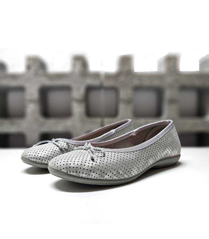 Zapatillas casa mujer verano plata Cabrera manoletina