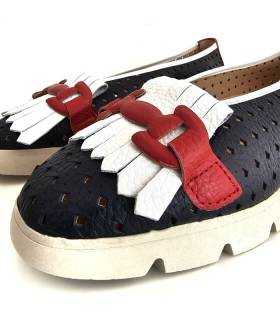 Zapatos Nival mujer verano piel picada con cuña cómoda