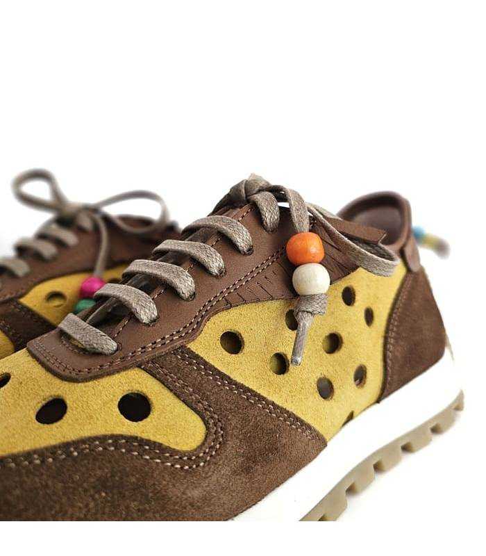 detalle piel combinada zapatillas mujer Nival transpirable