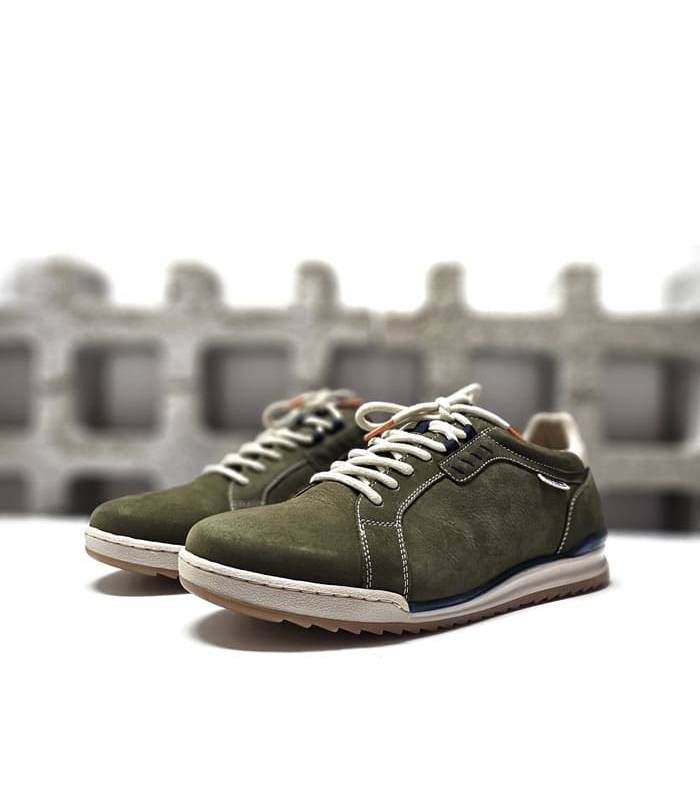 zapatos cómodos hombre piel verde Baerchi verano