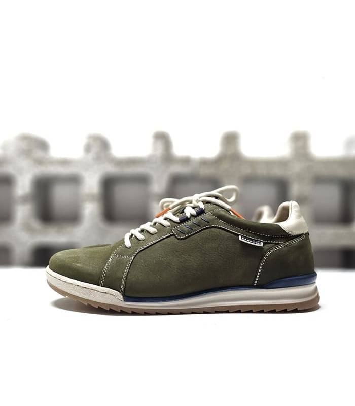 lateral zapato ultraligero piel verde Baerchi