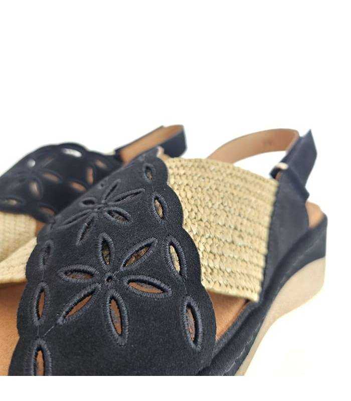 sandalias piel mujer negras