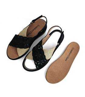 sandalias negras Comfort Class con plantilla extraible