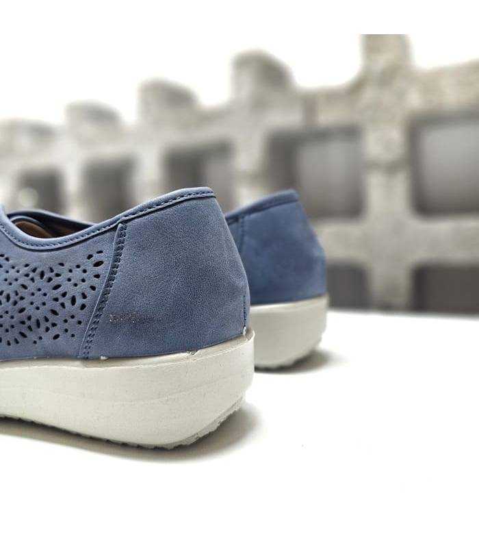 vista trasera deportivos azules transpirables mujer Vicmart