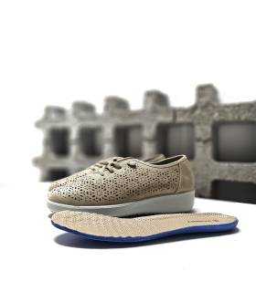 deportivos beige mujer plantilla extraíble Memory Foam