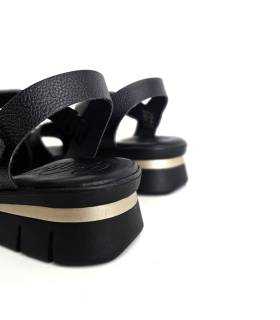 sandalias piel hebilla negras
