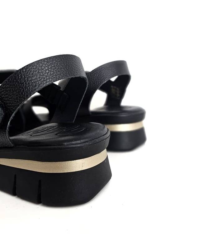 sandalias piel hebilla negras