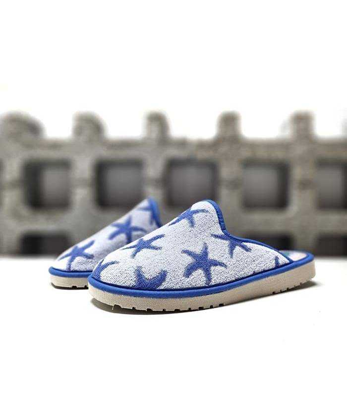 zapatillas casa verano mujer Pelusin frescas ligeras estrellas mar azules
