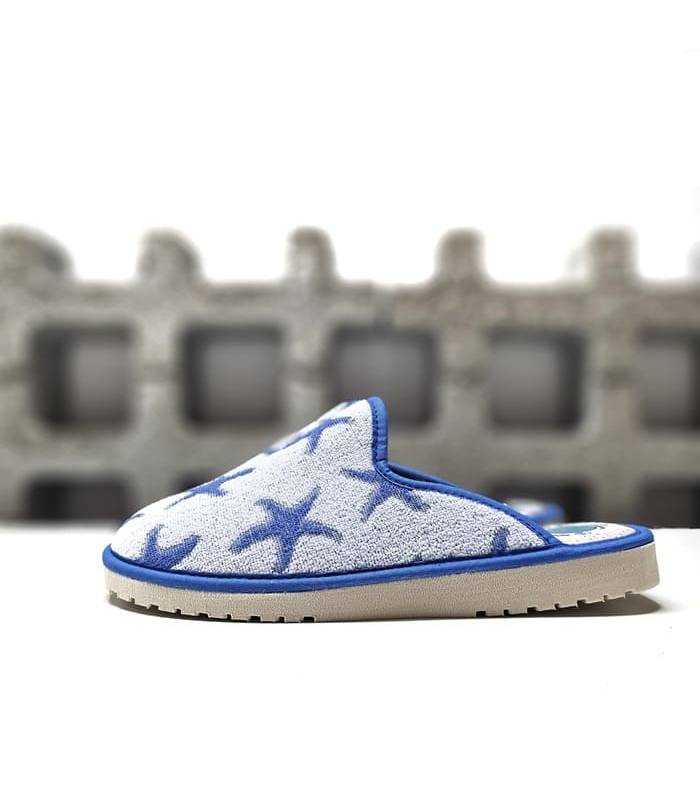 zapatillas casa verano mujer tejido transpirable azul estrellas ma