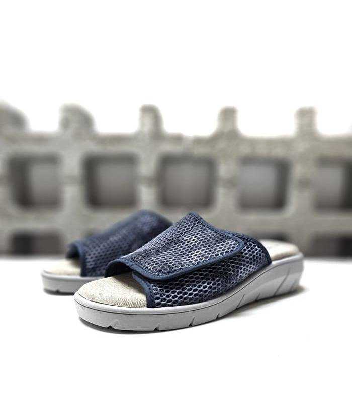zapatillas casa verano mujer Plumaflex velcro azul