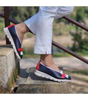 Mocasines marineros mujer piel cuña Nival Rock 10 puestos