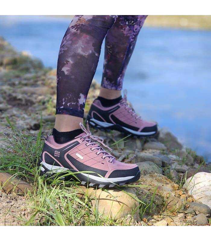 Zapatillas senderismo mujer impermeables Élémenterre Sonora trekking ligeras puestas