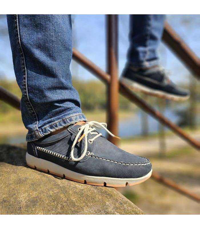 Náuticos hombre piel verano Baerchi con cordones puestos