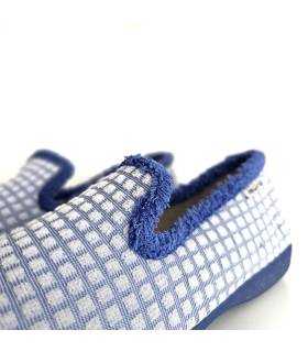 zapatillas casa mujer frescas tejido azul