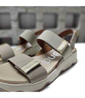 sandalias cómodas mujer cuña baja ligeras color topo
