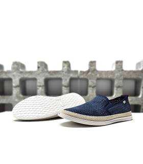 alpargatas suela blanca azules