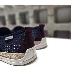 alpargatas troqueladas frescas azules, talon
