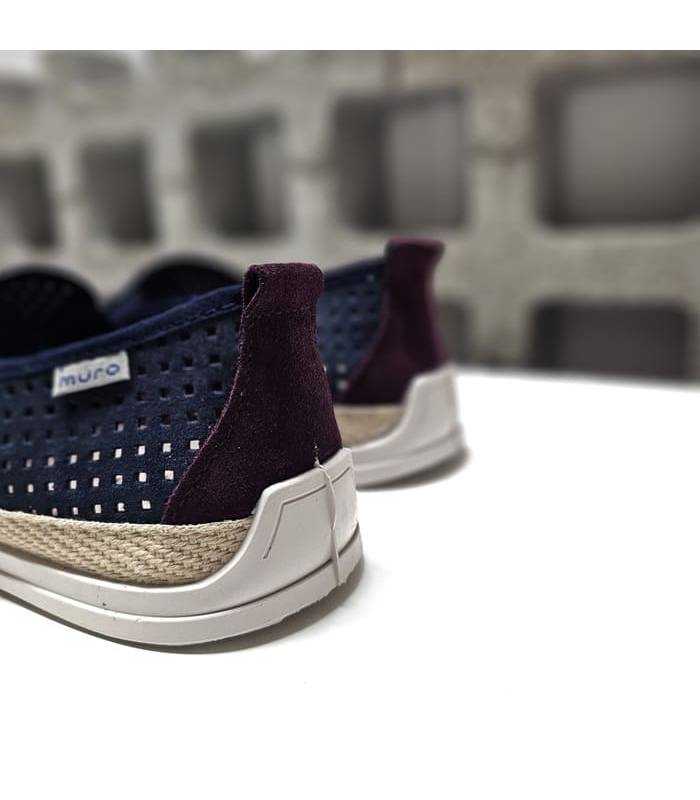alpargatas troqueladas frescas azules, talon