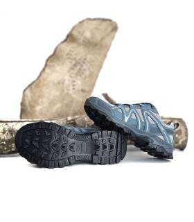 zapatillas montaña azules hombre con suela antideslizante