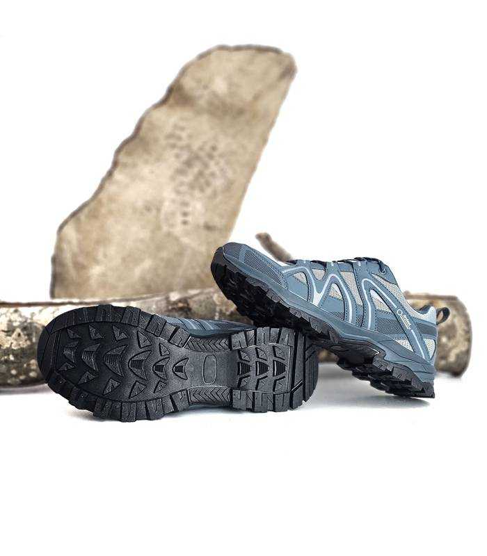 zapatillas montaña azules hombre con suela antideslizante