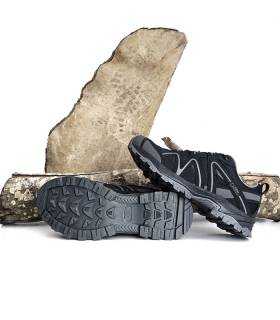 zapatillas trekking negras hombre con suela de montaña antideslizante
