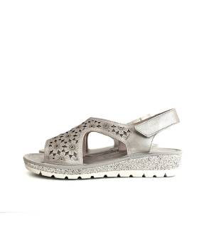 sandalias Doctor Cutillas mujer confort piel plateada