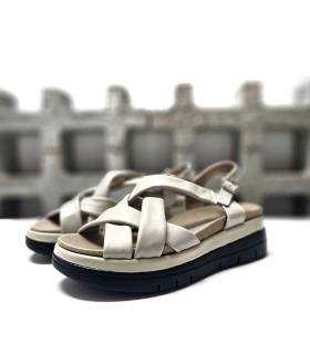 sandalias Doctor Cutillas mujer confort piel tubular beige