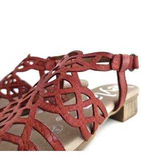 sandalias mujer cómodas rojas plantilla acolchada Leyland