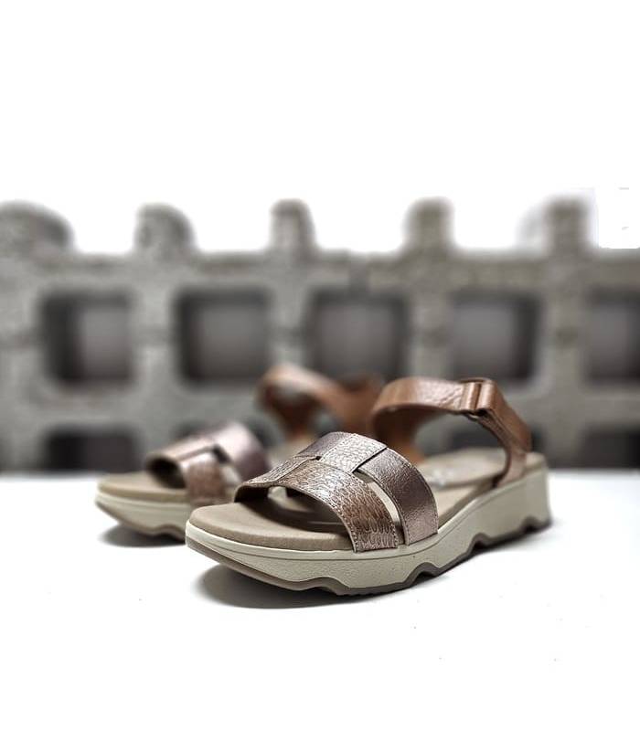 sandalias piel oro rosa cómodas mujer
