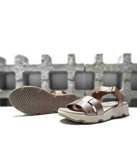 sandalias plataforma ligera beige mujer
