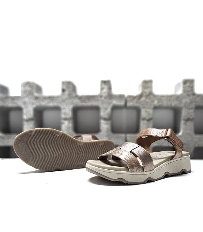 sandalias plataforma ligera beige mujer