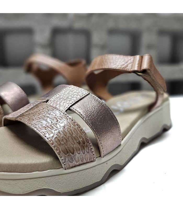 sandalias confort oro rosa planta acolchada