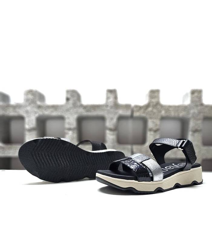 sandalias plataforma ligera negras mujer