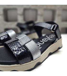 sandalias confort negras planta acolchada