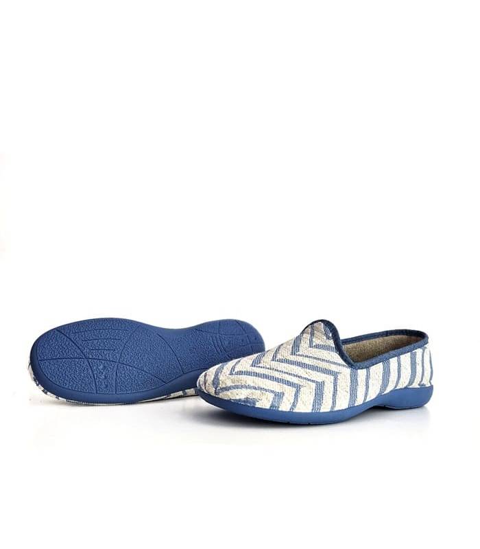 zapatillas casa ligeras mujer suela flexible azul