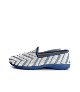 zapatillas casa frescas mujer algodon azul transpirable, perfil