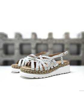 sandalias plataforma mujer Chika10 blancas trenzadas