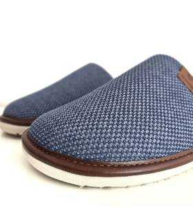 detalle zapatillas casa hombre Gomus azul tejido