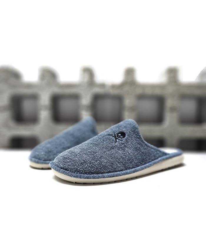 zapatillas casa hombre Gomus azul rizo verano