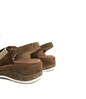 Comfort Class sandalias marrones cuña trasera